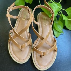 XOXO tan sandals. Size 5. Only worn once.